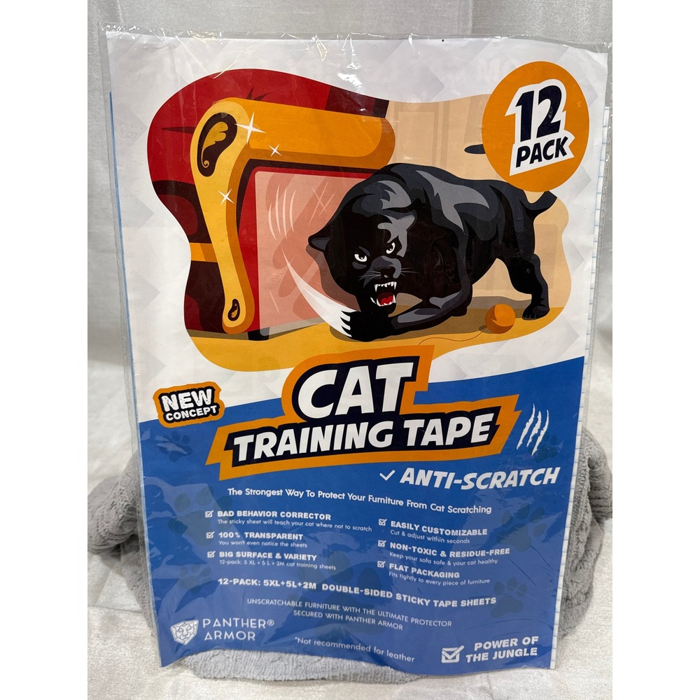 Panther‎ Armor 12 Pack Cat Training Tape Anti-Scratch Furniture Protector Clear